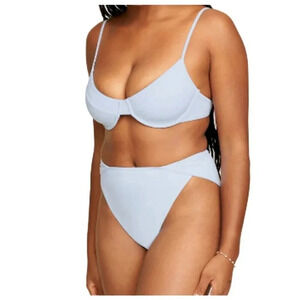 Zonarch Laetitia Two Piece Bikini Light Blue Cheeky Underwire Size Small